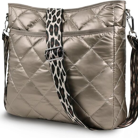 Handbags - Quilted Crossbody Puffer Shoulder Bag Nylon Women Dailly Organize